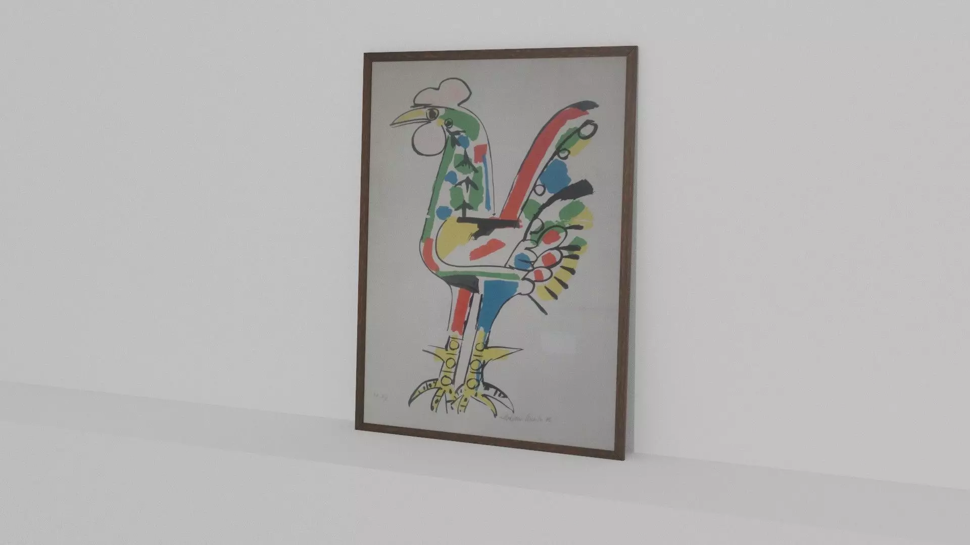 Aldemir Martins galo painting from Brasil  3D model_0