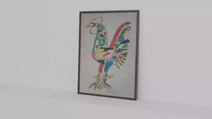 Aldemir Martins galo painting from Brasil 