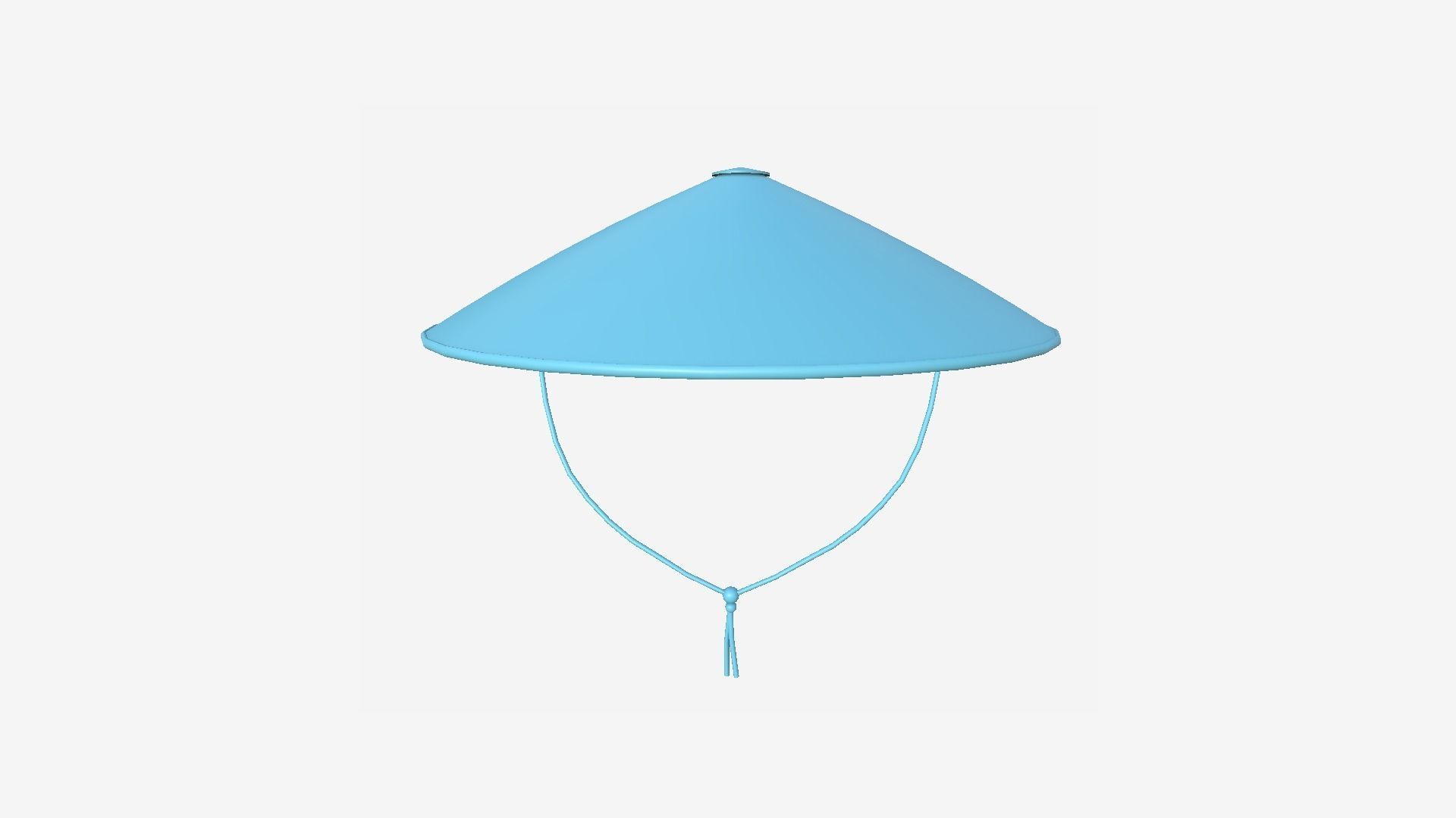 Asian Hat 06 Straw Red - Character Design Fashion Low-poly 3D model_7