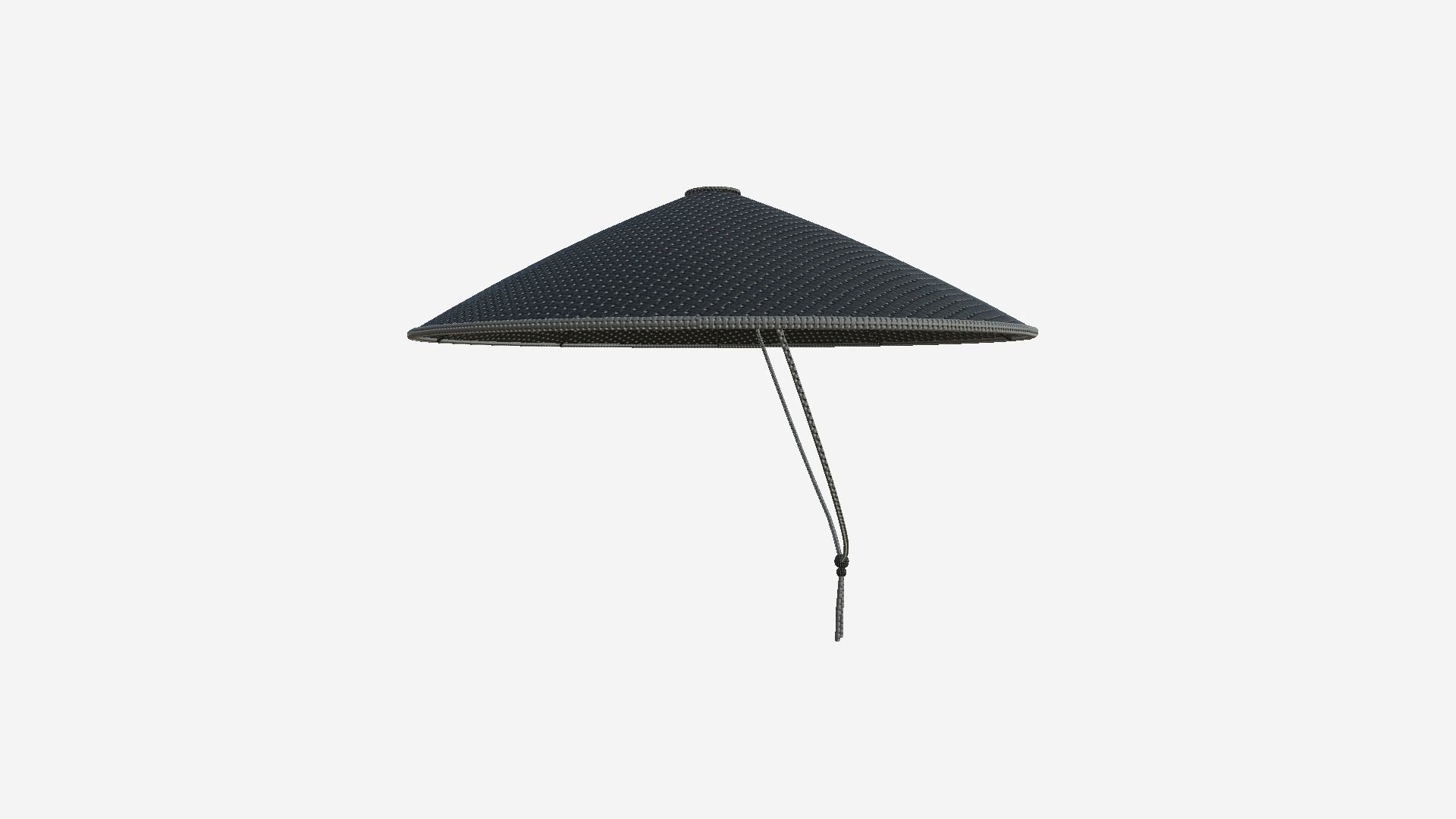 Asian Hat 07 Black - Character Design Fashion Low-poly 3D model_3