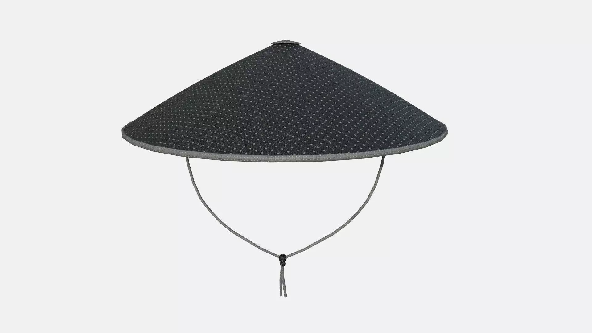 Asian Hat 07 Black - Character Design Fashion Low-poly 3D model_0