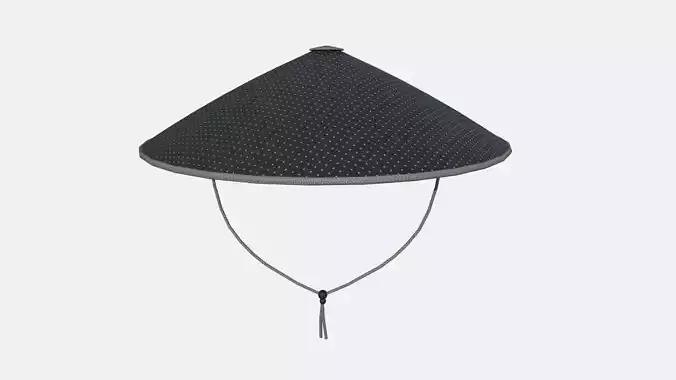 Asian Hat 07 Black - Character Design Fashion Low-poly 3D model