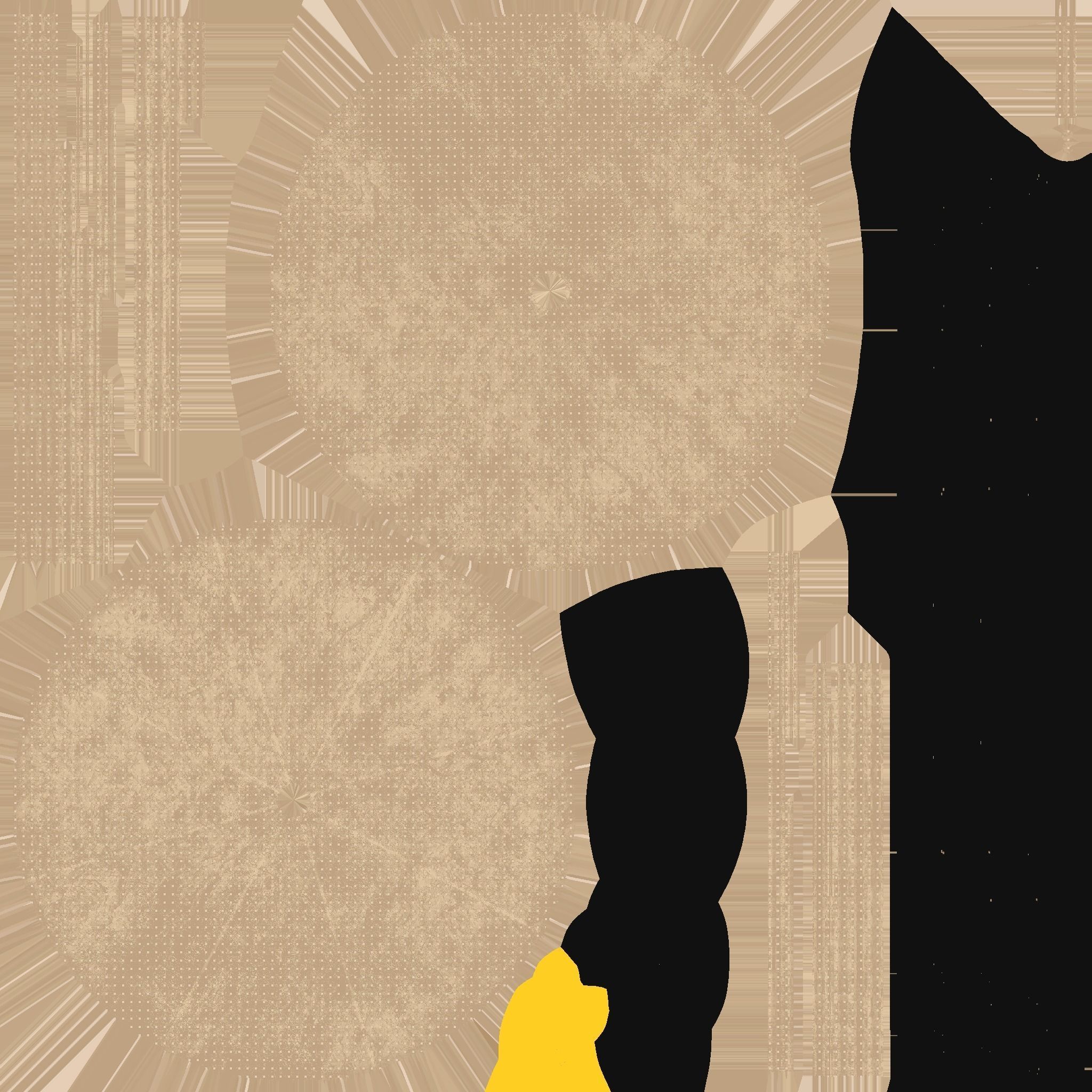 Asian Hat 09 Straw Black - Character Design Fashion Low-poly 3D model_17