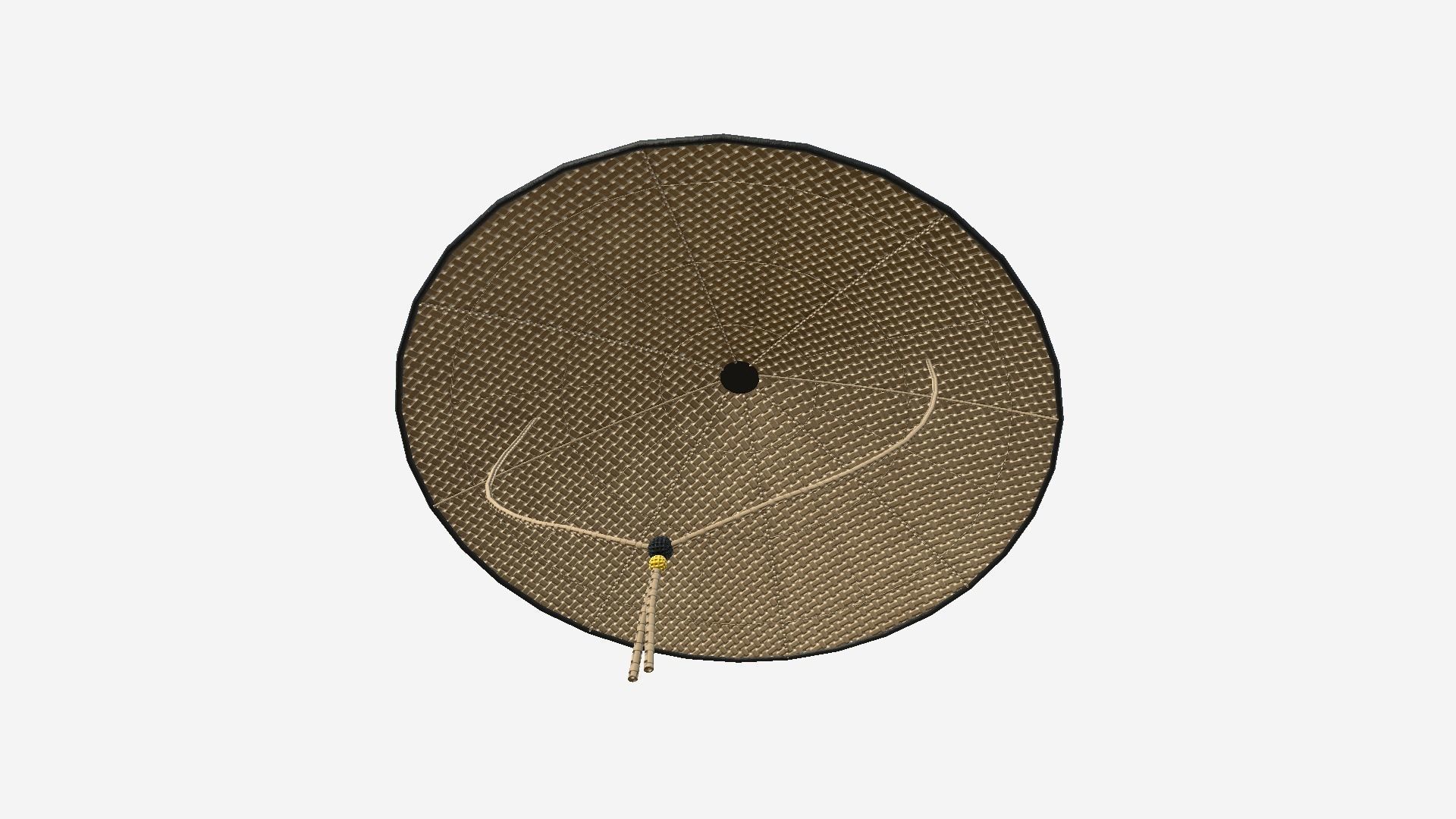 Asian Hat 09 Straw Black - Character Design Fashion Low-poly 3D model_2