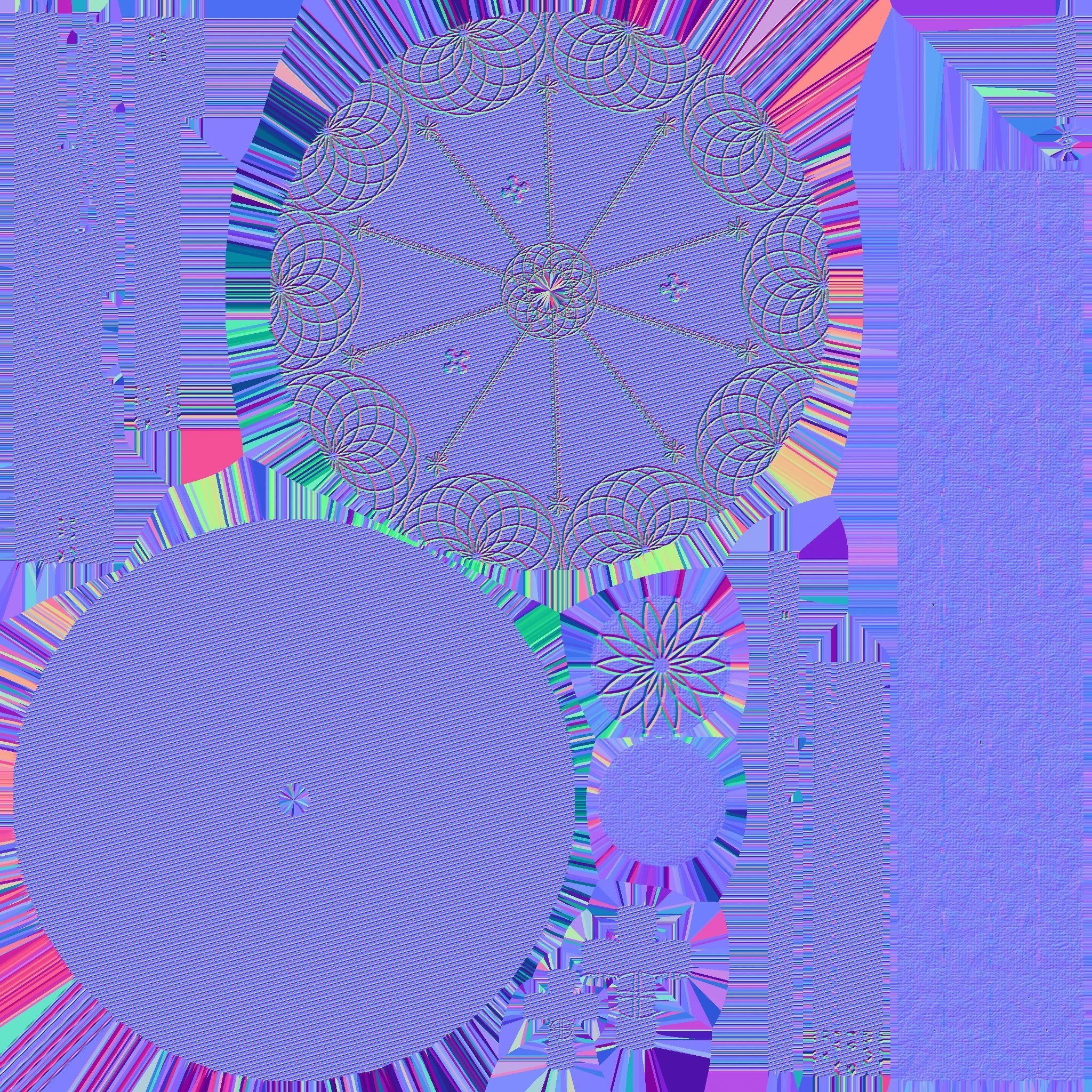 Asian Hat 10 Blue Gold - Character Design Fashion Low-poly 3D model_20