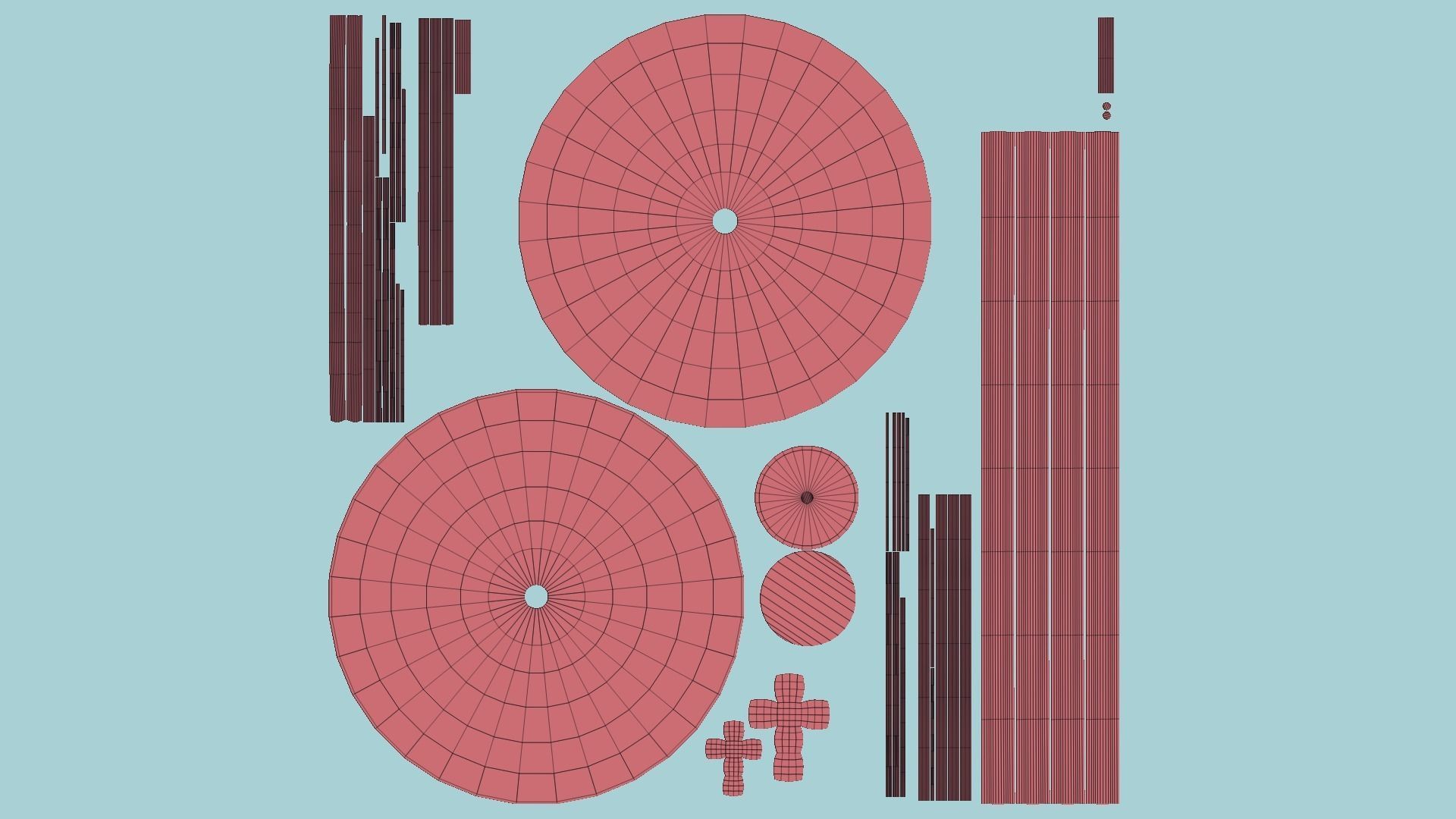 Asian Hat 10 Blue Gold - Character Design Fashion Low-poly 3D model_11