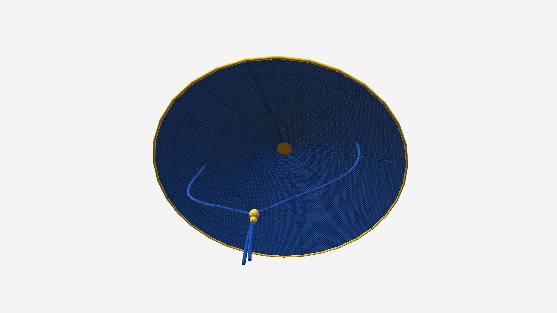 Asian Hat 10 Blue Gold - Character Design Fashion Low-poly 3D model_2