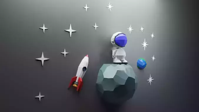 Low Poly astronaut  Model Origami 3D print model 3D print model