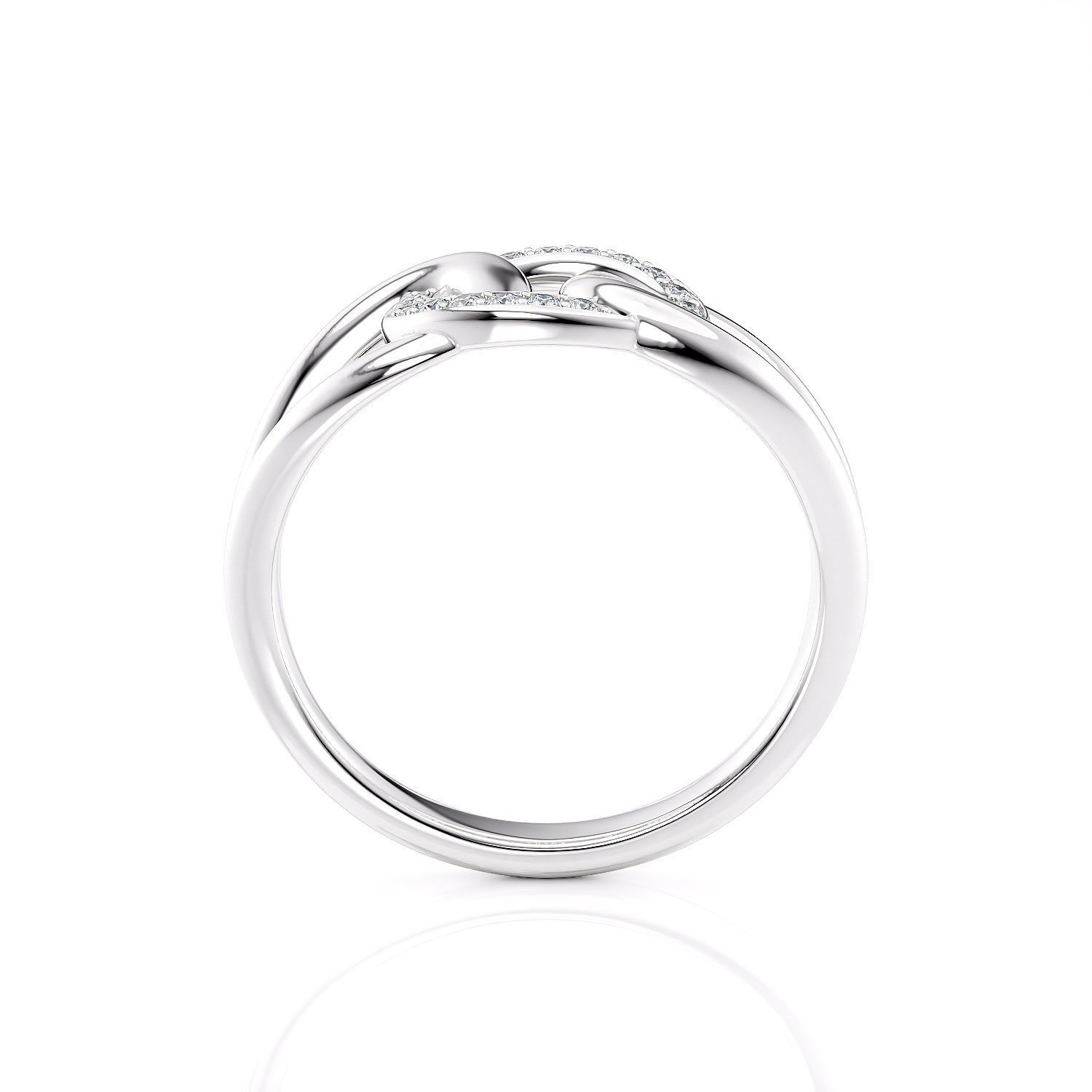 Fashion chain ring with stones printable model 3D print model_7