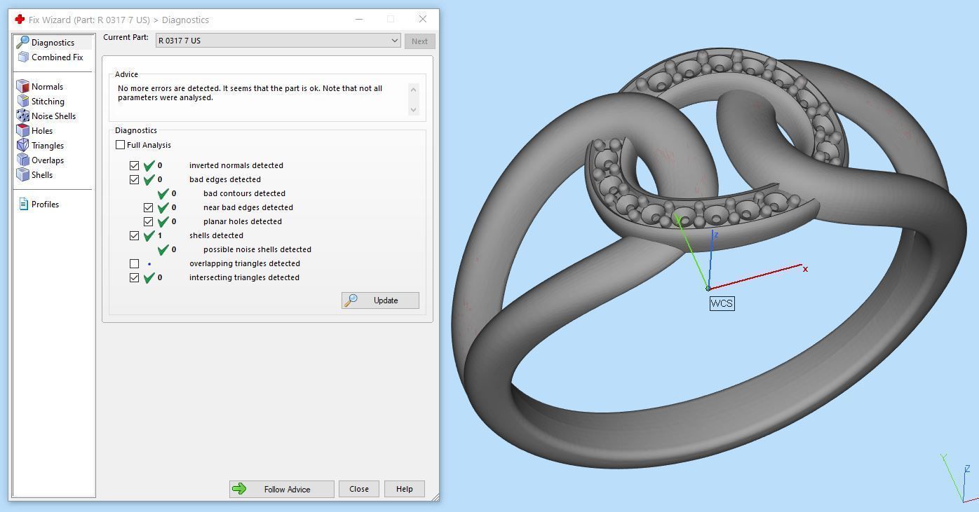 Fashion chain ring with stones printable model 3D print model_17