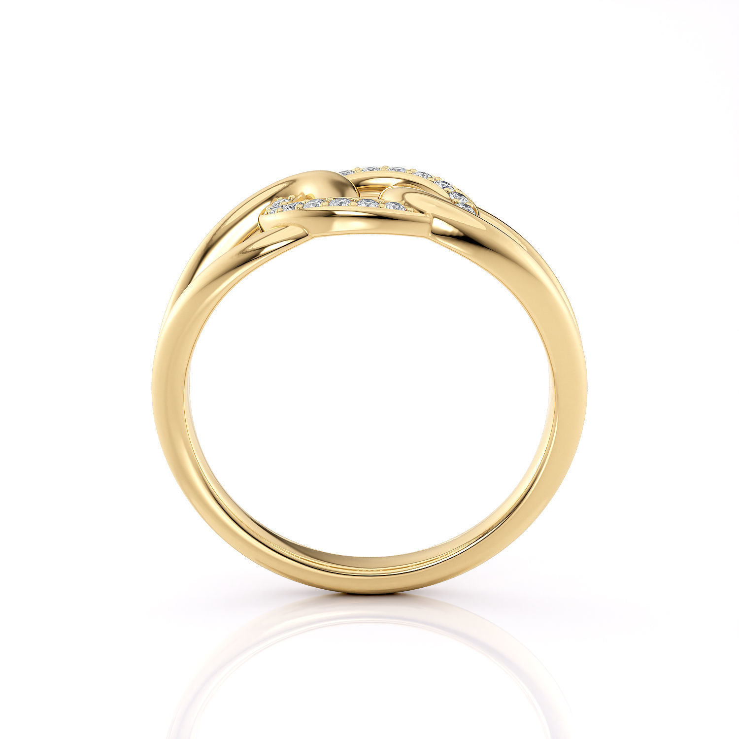 Fashion chain ring with stones printable model 3D print model_10