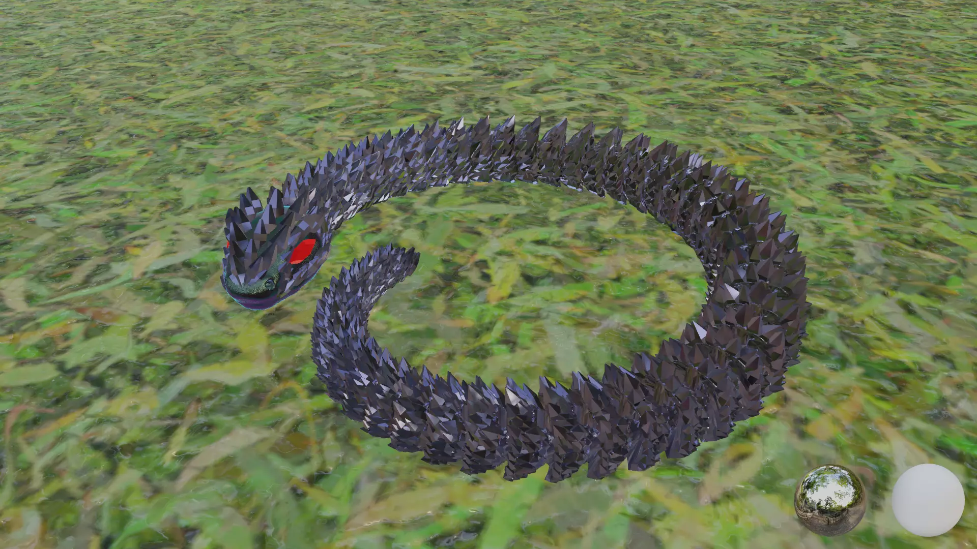 Articulated crystal snake 3D print model