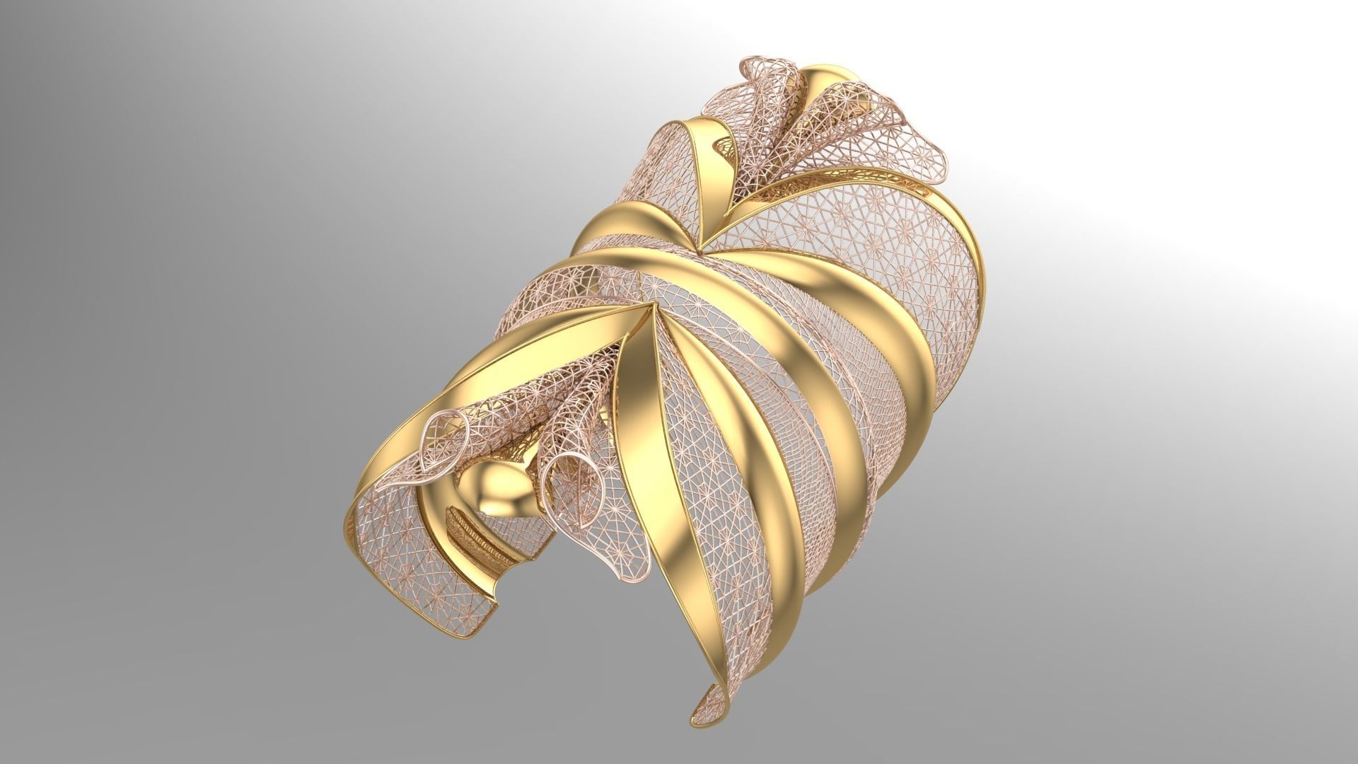 FUSION TULLE BRACELET-BK05- 3D print model_4
