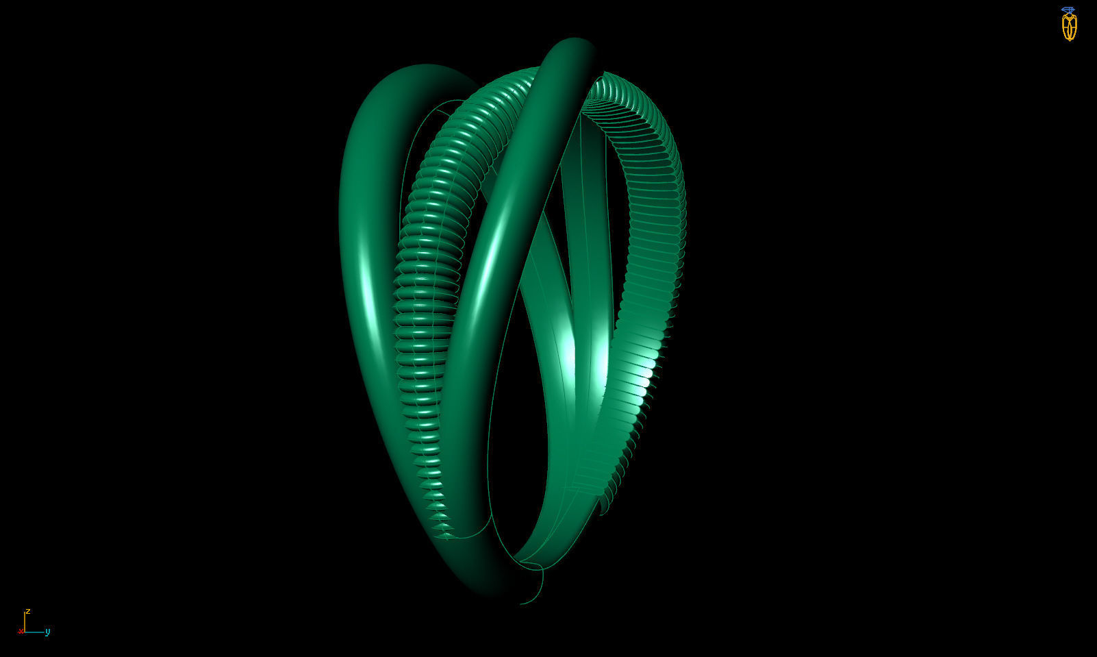 Fashion weaving 3 row ring R 0319 printable model 3D print model_15