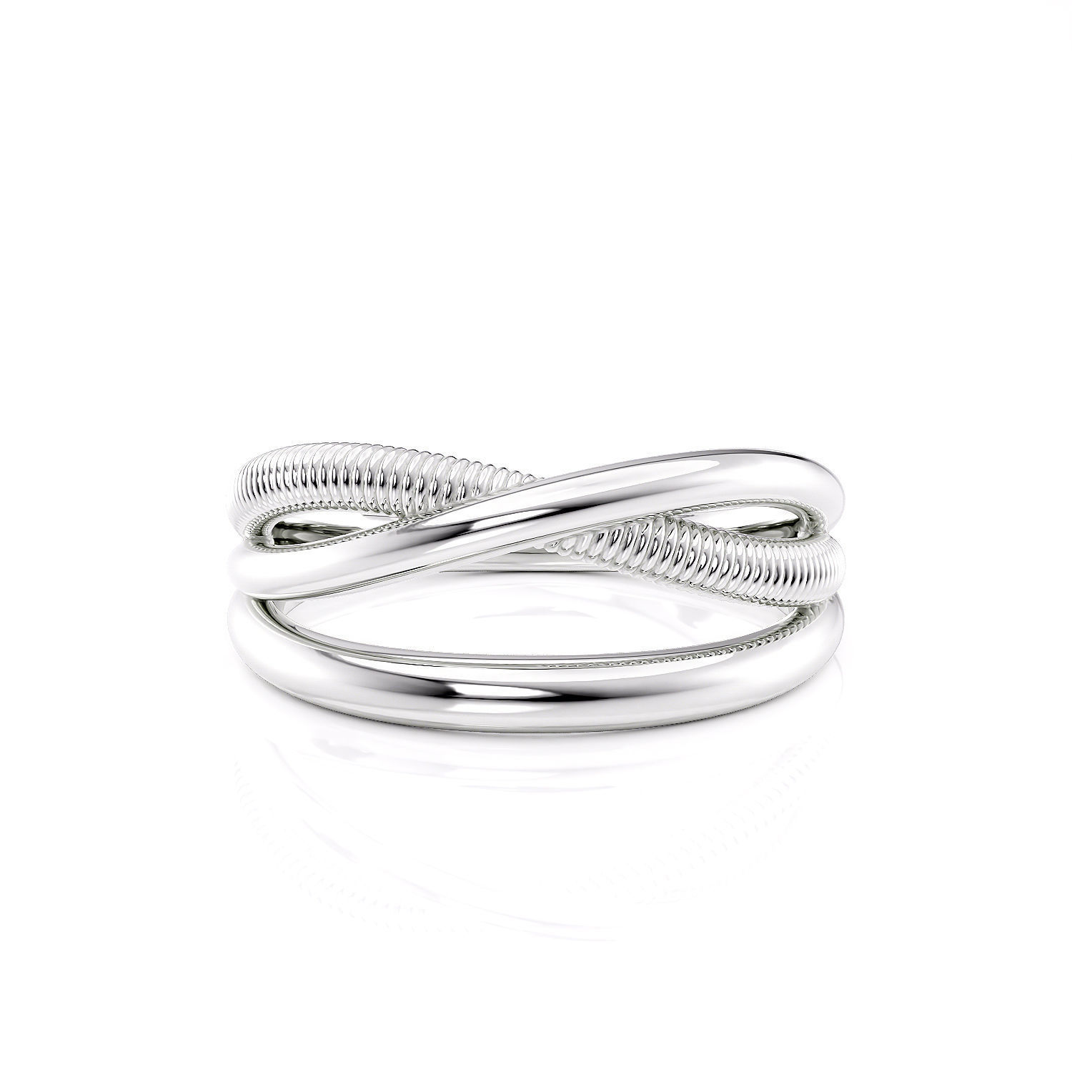 Fashion weaving 3 row ring R 0319 printable model 3D print model_5