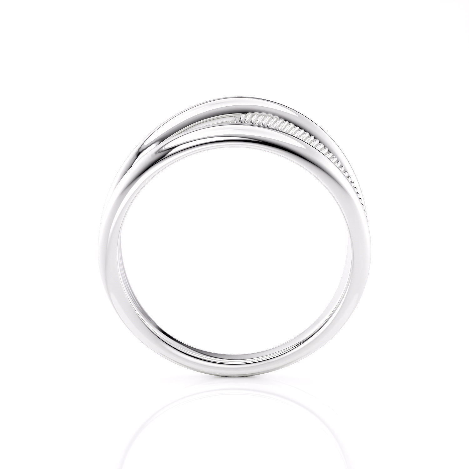 Fashion weaving 3 row ring R 0319 printable model 3D print model_7