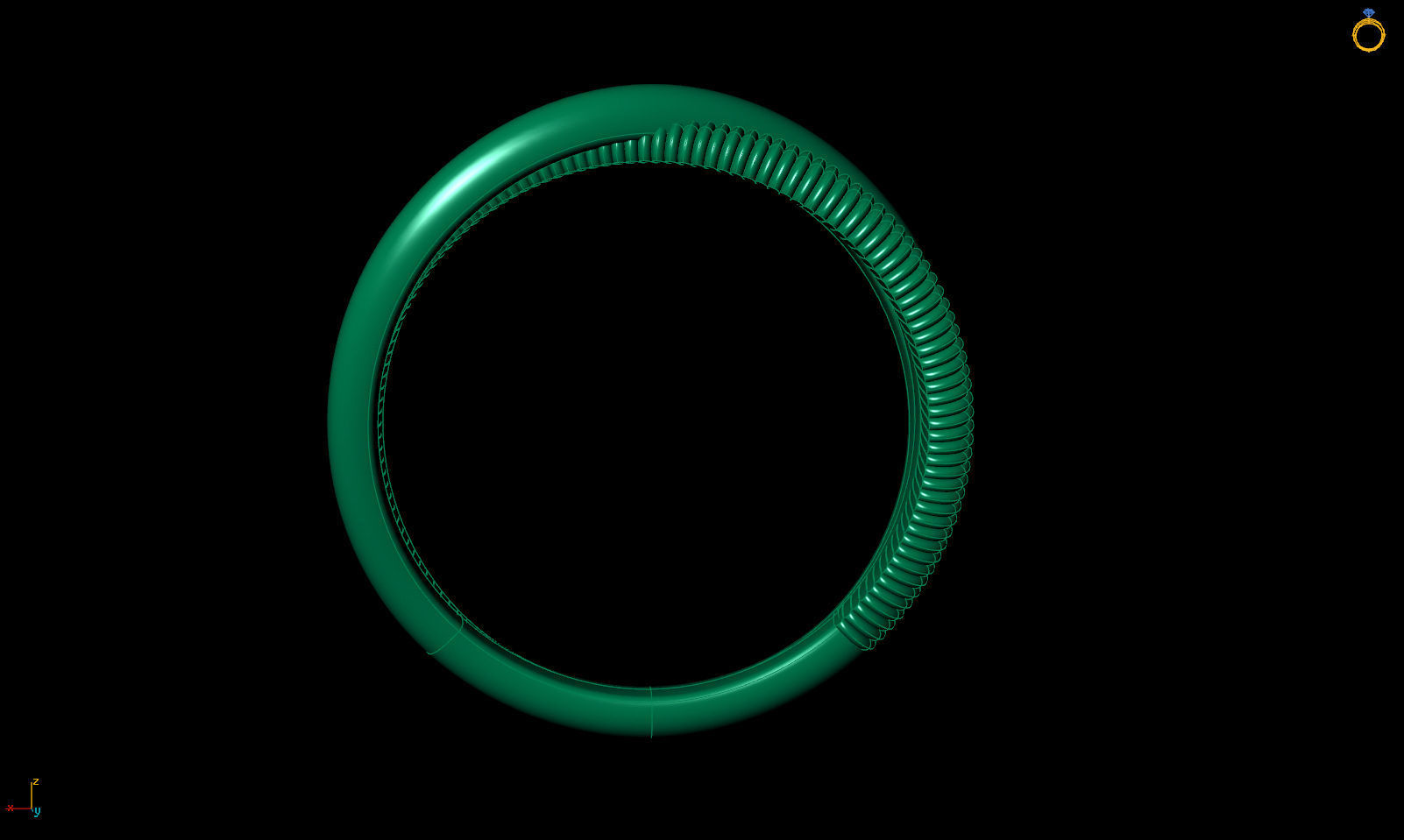 Fashion weaving 3 row ring R 0319 printable model 3D print model_12