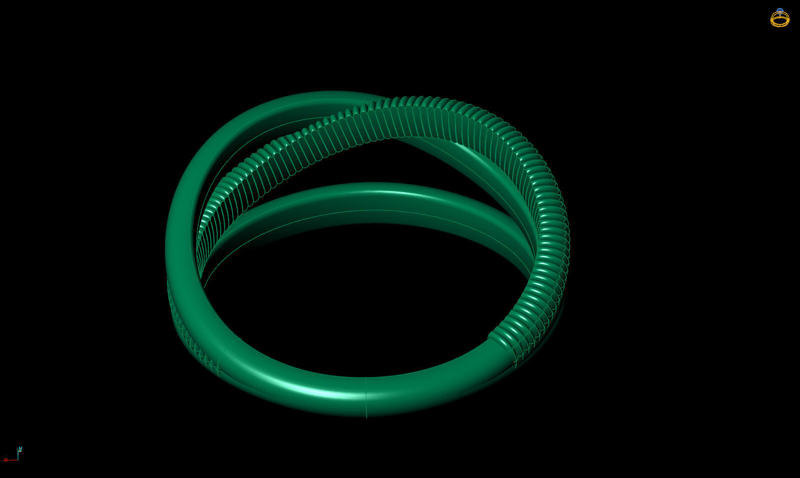 Fashion weaving 3 row ring R 0319 printable model 3D print model_13