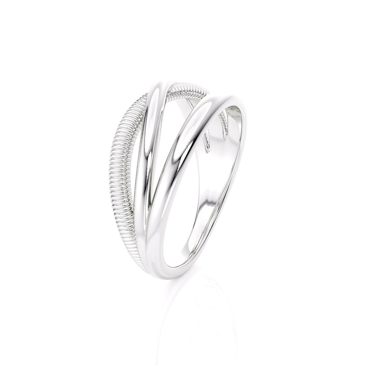 Fashion weaving 3 row ring R 0319 printable model 3D print model_6