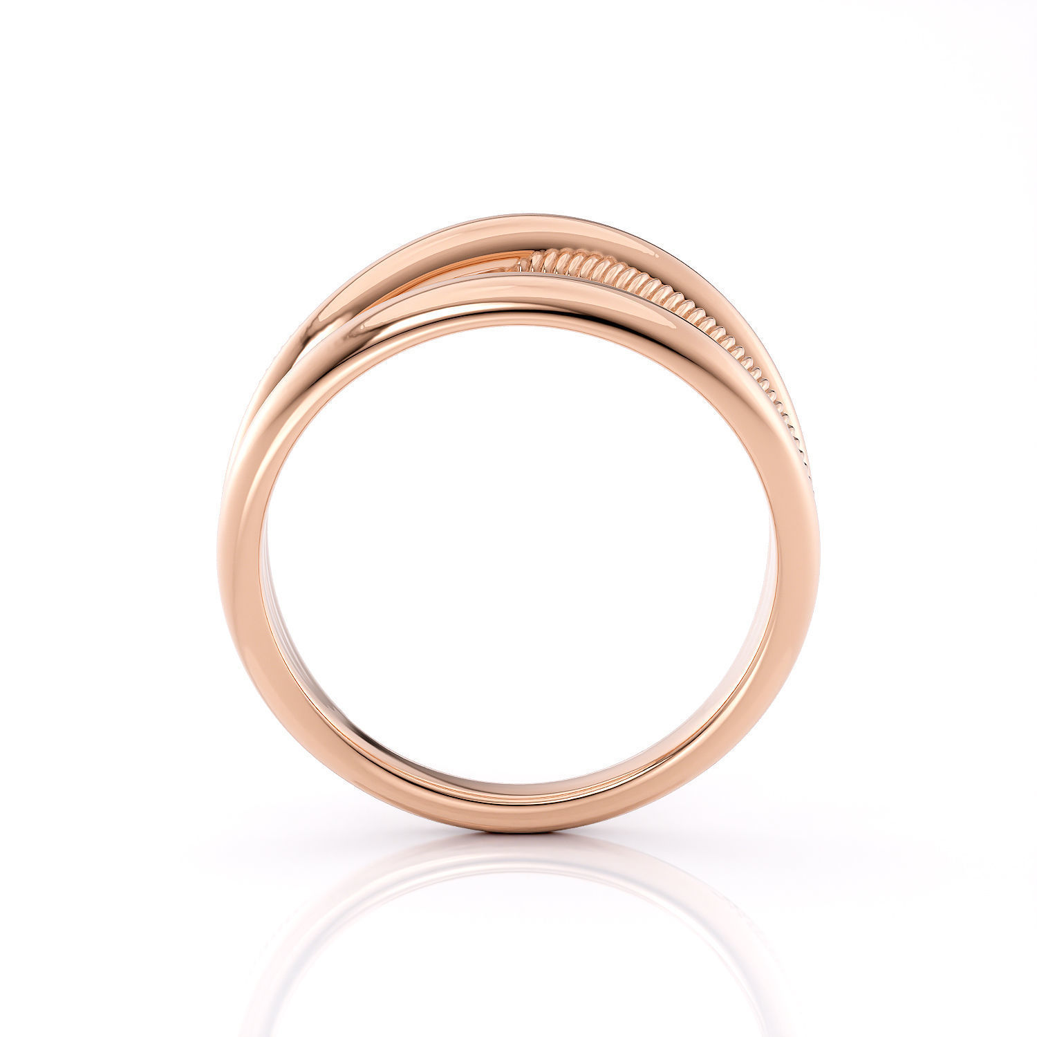 Fashion weaving 3 row ring R 0319 printable model 3D print model_4