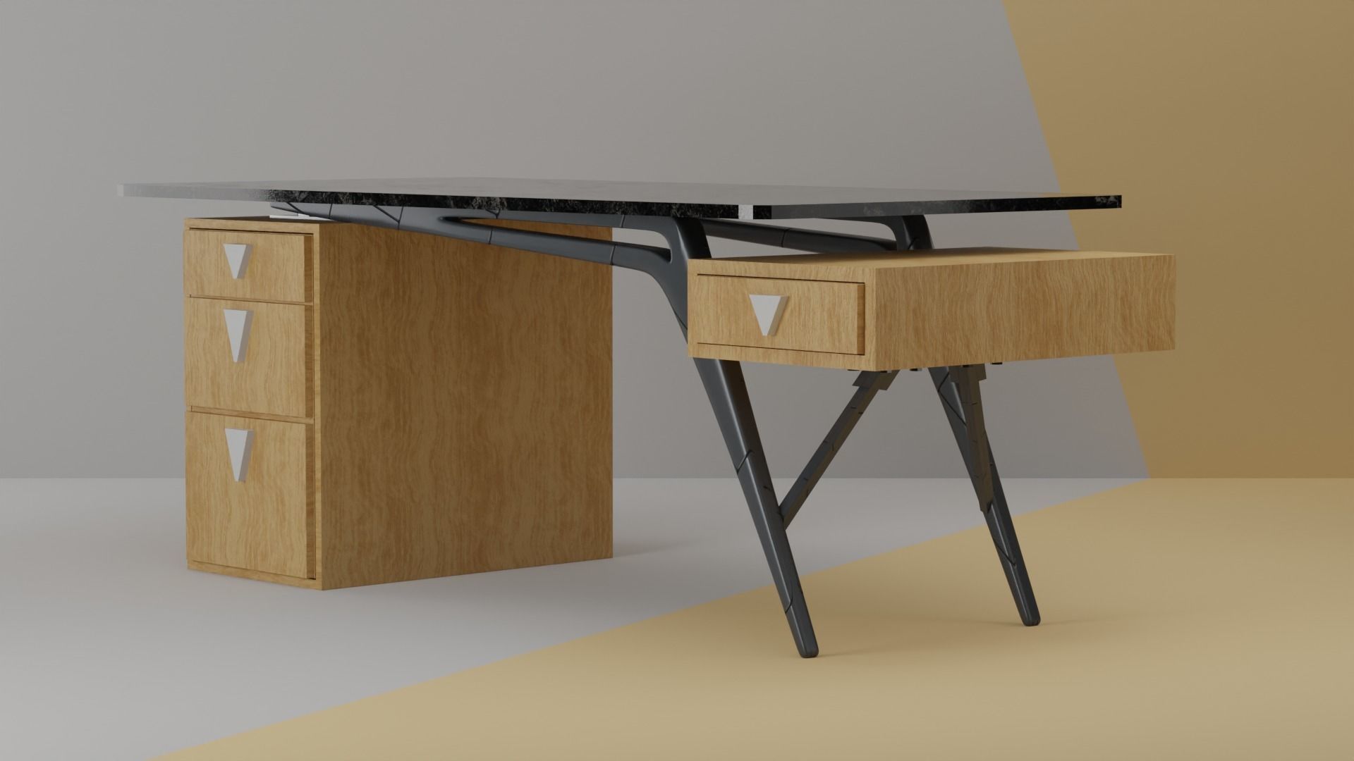 Office table 3D model_1