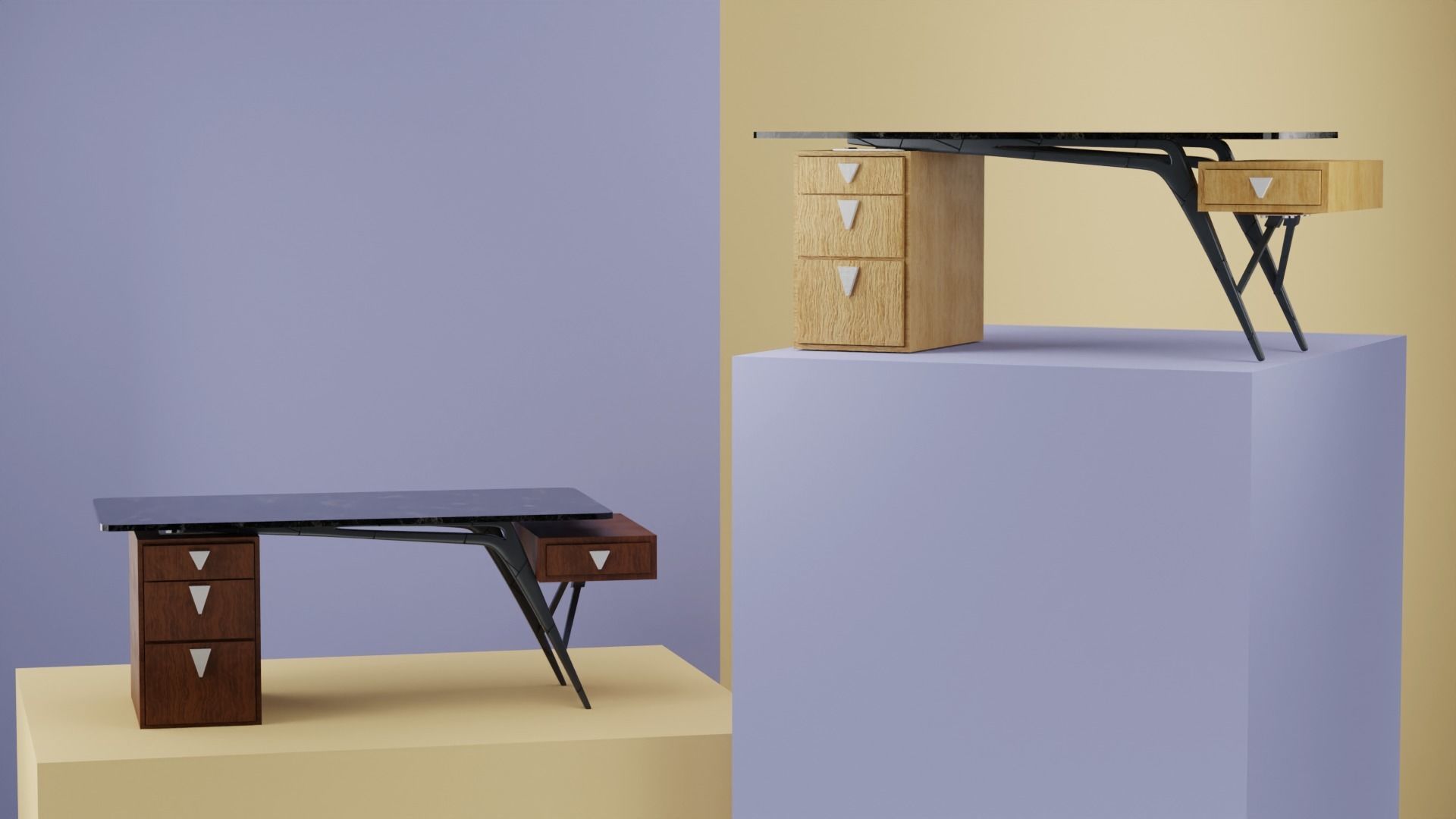 Office table 3D model_3