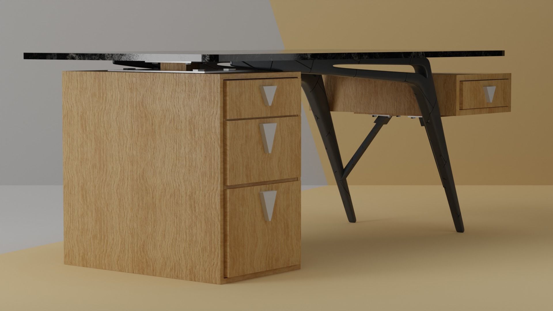 Office table 3D model_2