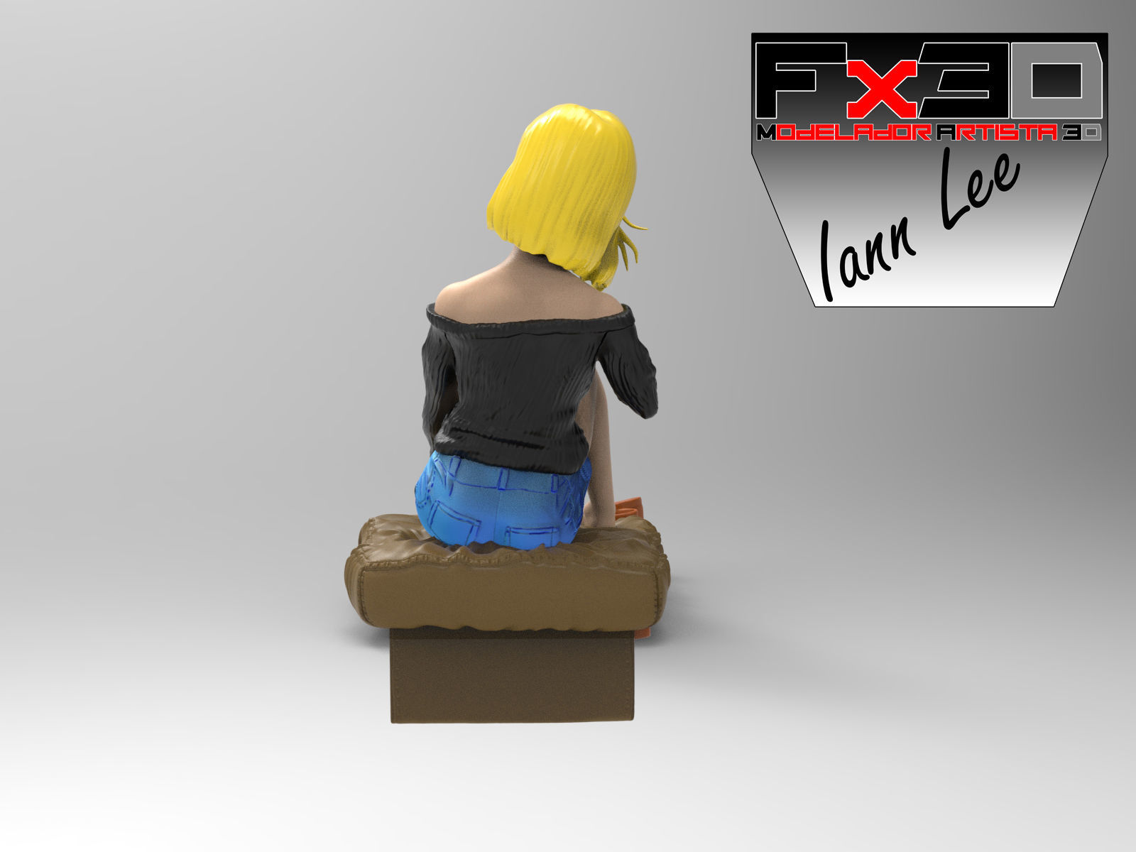 Dragon Ball Z Android C18 Relax 3D print model 3D print model_3