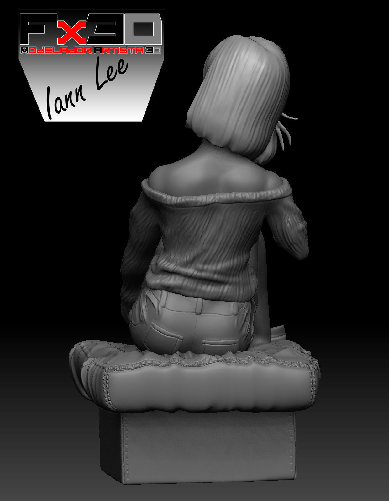 Dragon Ball Z Android C18 Relax 3D print model 3D print model_9