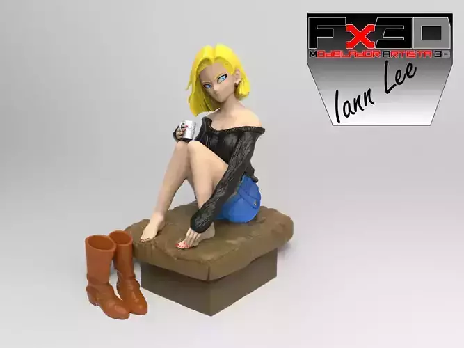 Dragon Ball Z Android C18 Relax 3D print model 3D print model