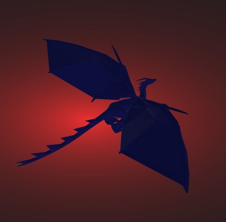 Flying dragon 3D print model_4