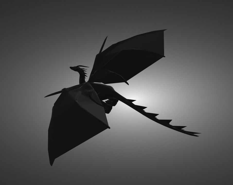 Flying dragon 3D print model_2