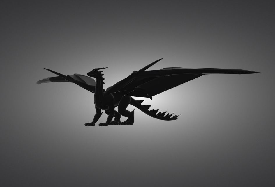 Flying dragon 3D print model_1