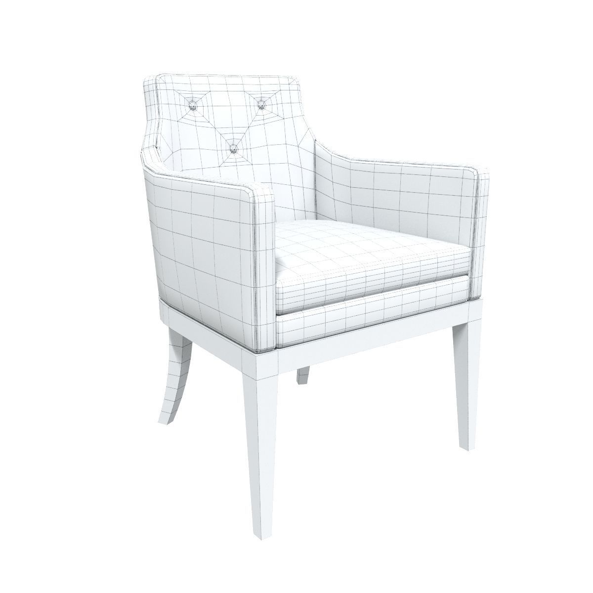 Modern armchair Low-poly 3D model_9