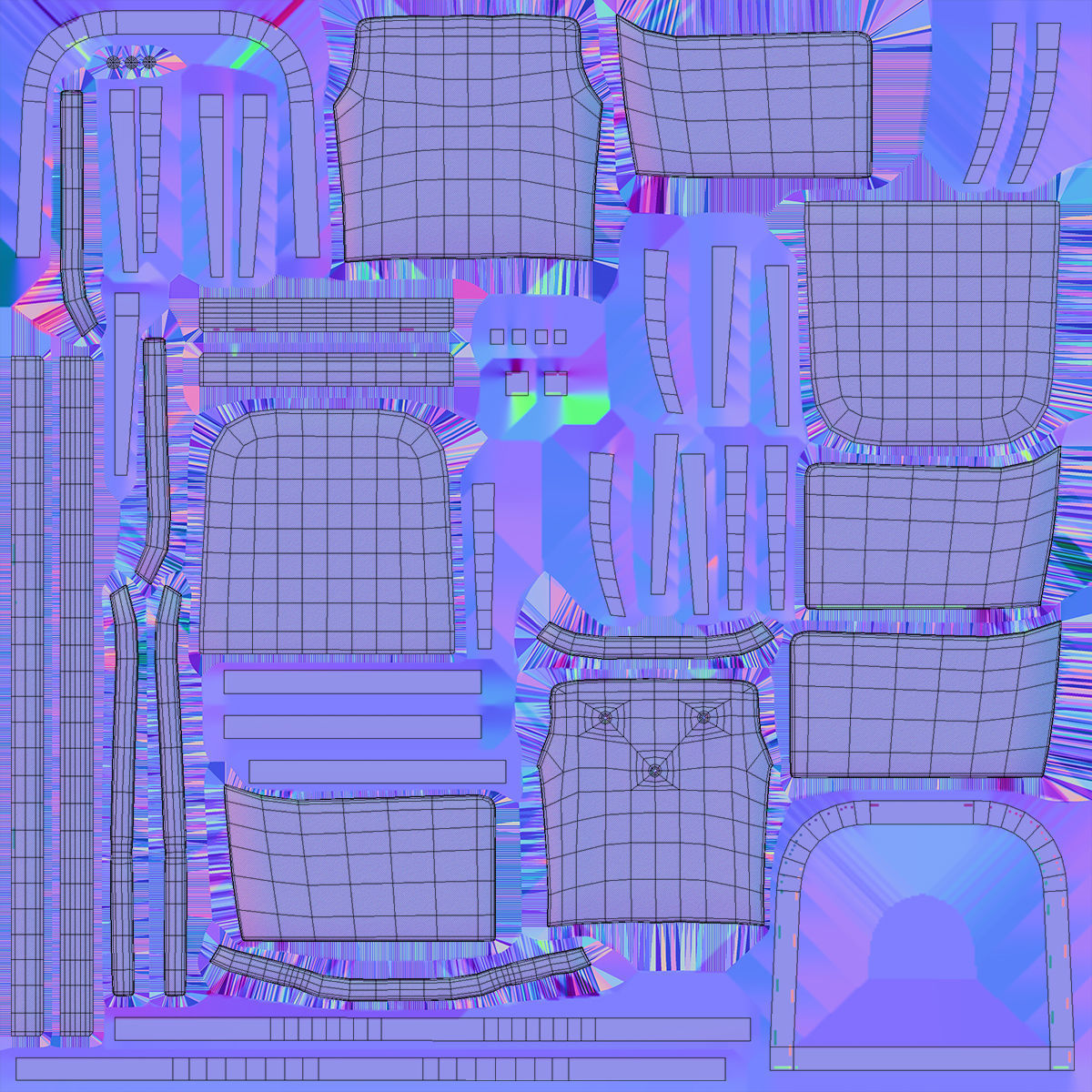 Modern armchair Low-poly 3D model_18