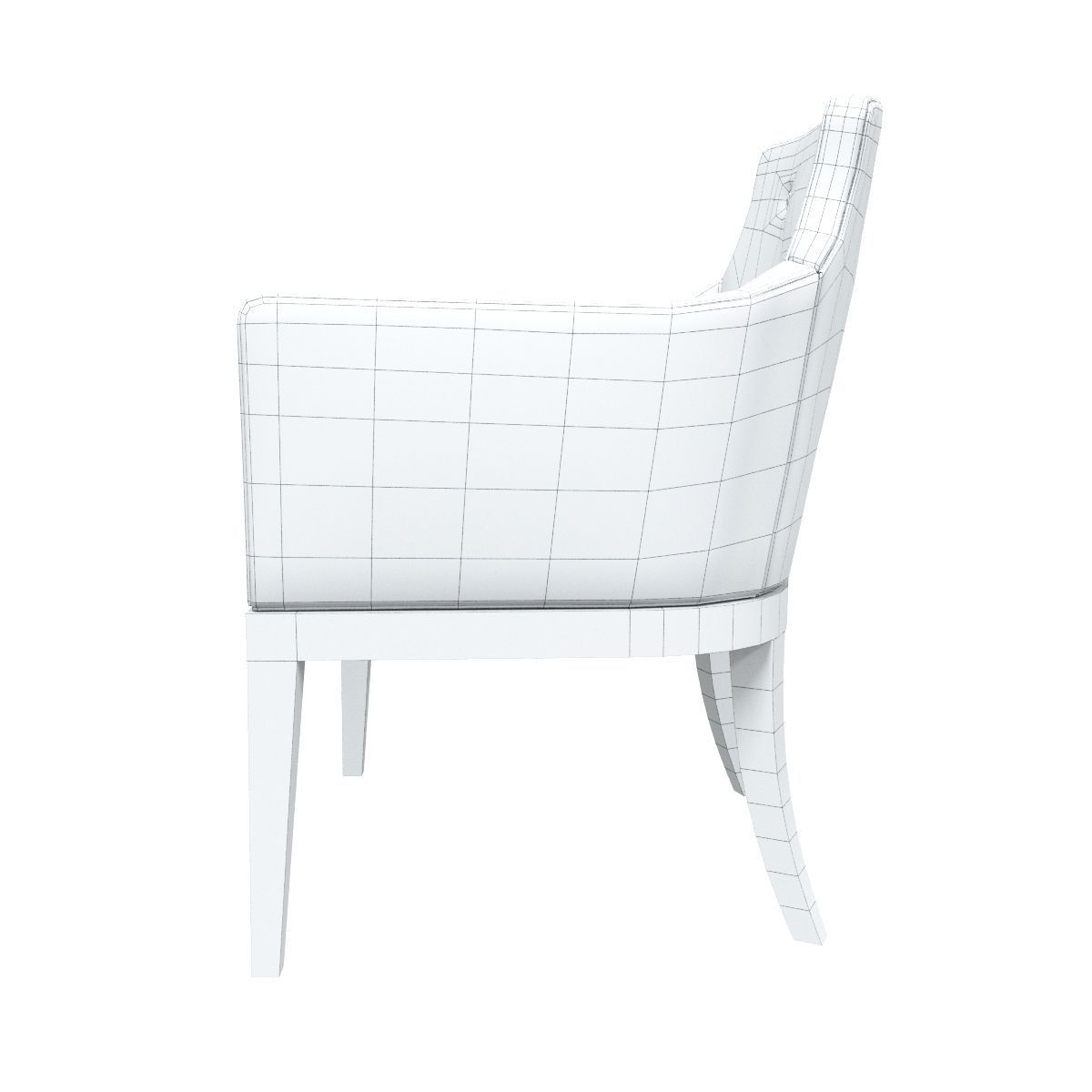 Modern armchair Low-poly 3D model_13