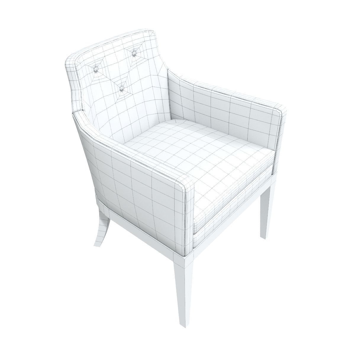 Modern armchair Low-poly 3D model_11