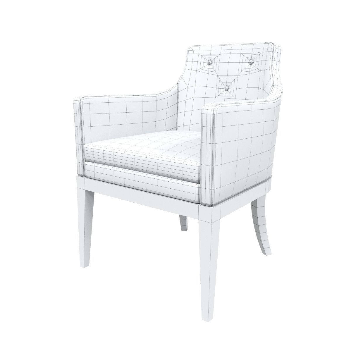 Modern armchair Low-poly 3D model_8
