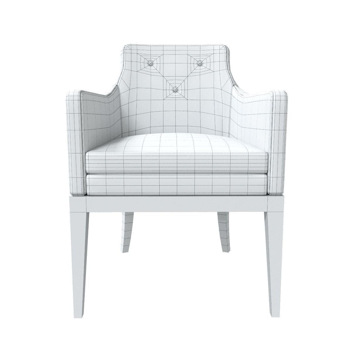 Modern armchair Low-poly 3D model_12