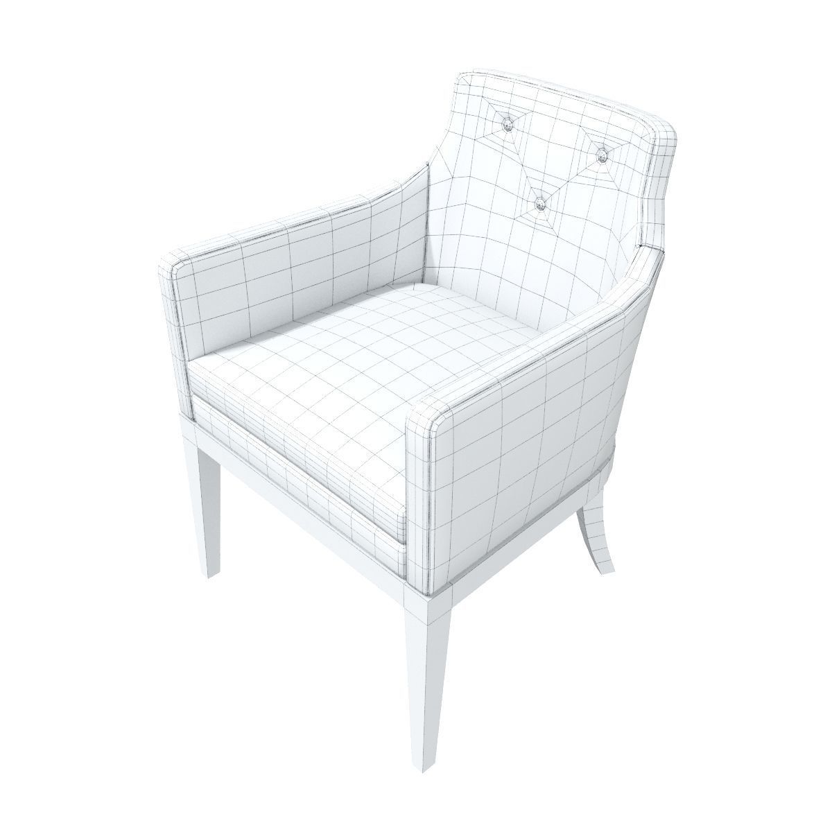 Modern armchair Low-poly 3D model_10