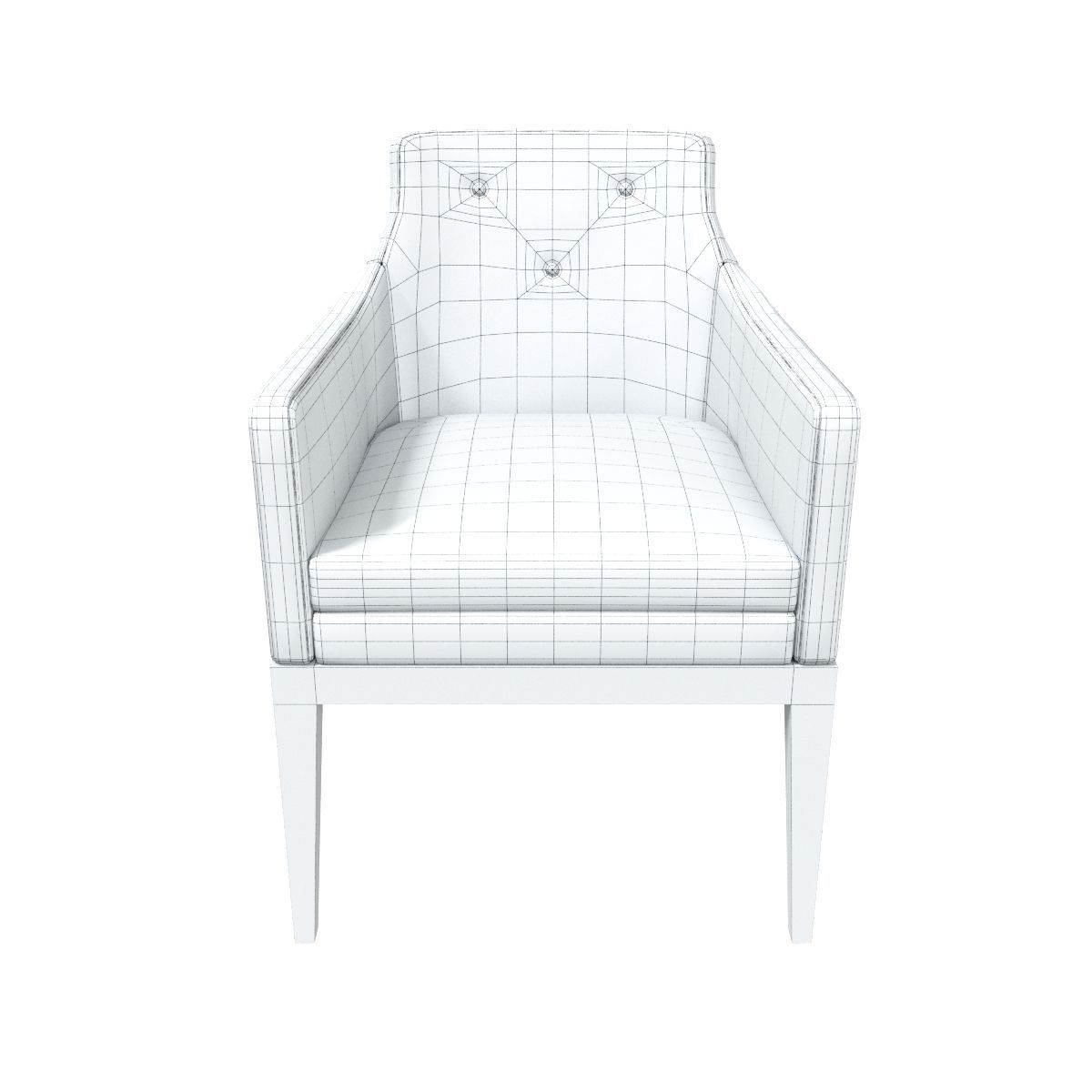 Modern armchair Low-poly 3D model_14