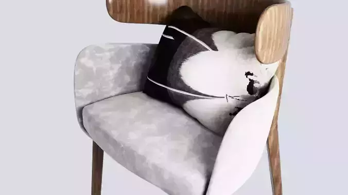 Chair with wooden seat and legs