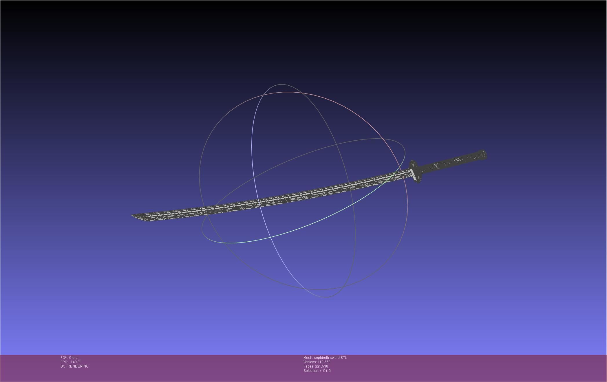 Final Fantasy VII Sephiroth Masamune Sword Printable Assembly 3D print model_23