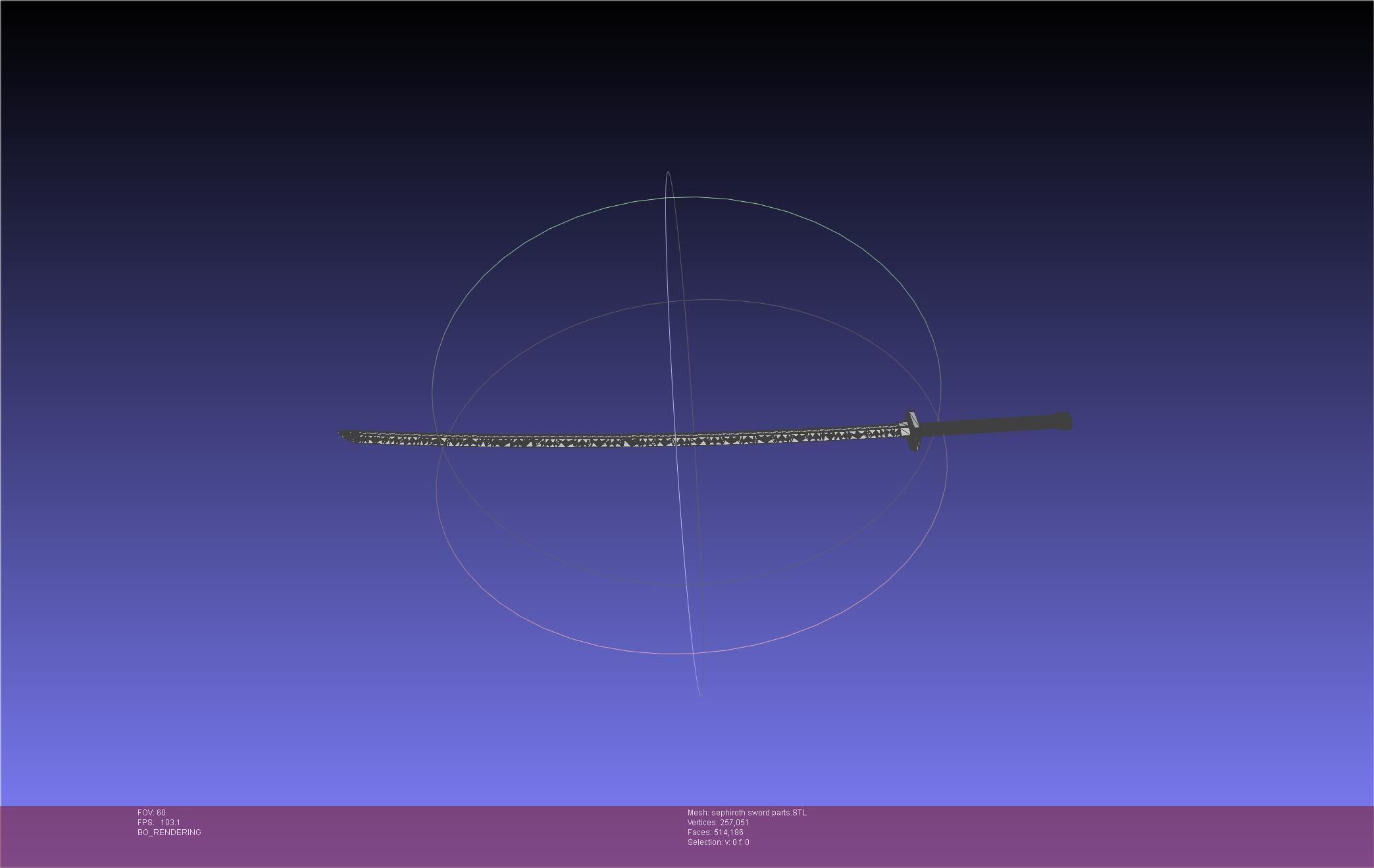 Final Fantasy VII Sephiroth Masamune Sword Printable Assembly 3D print model_36