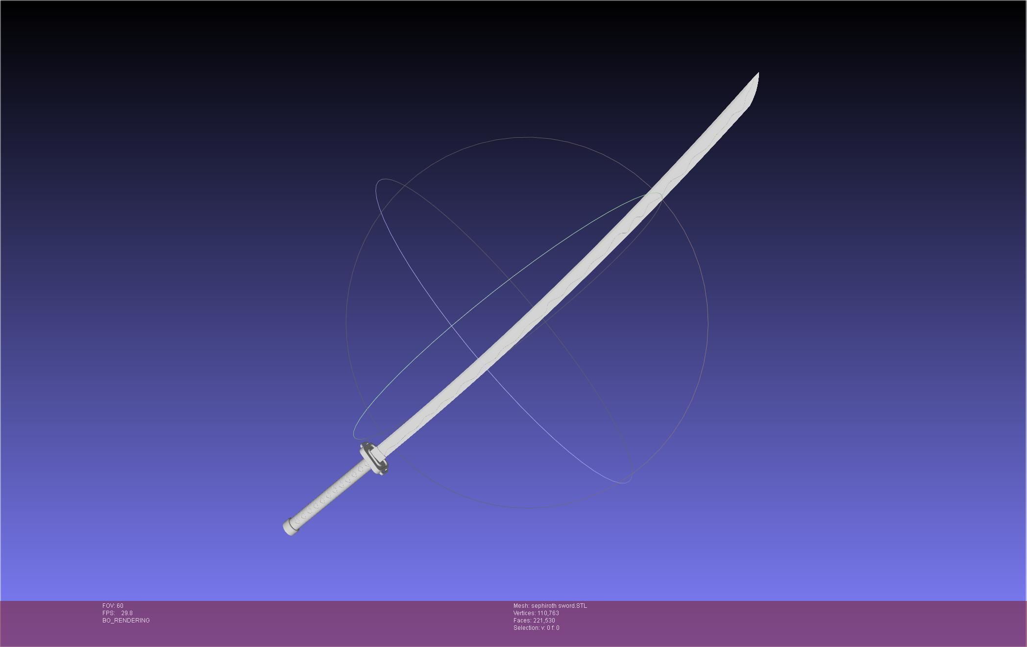 Final Fantasy VII Sephiroth Masamune Sword Printable Assembly 3D print model_1