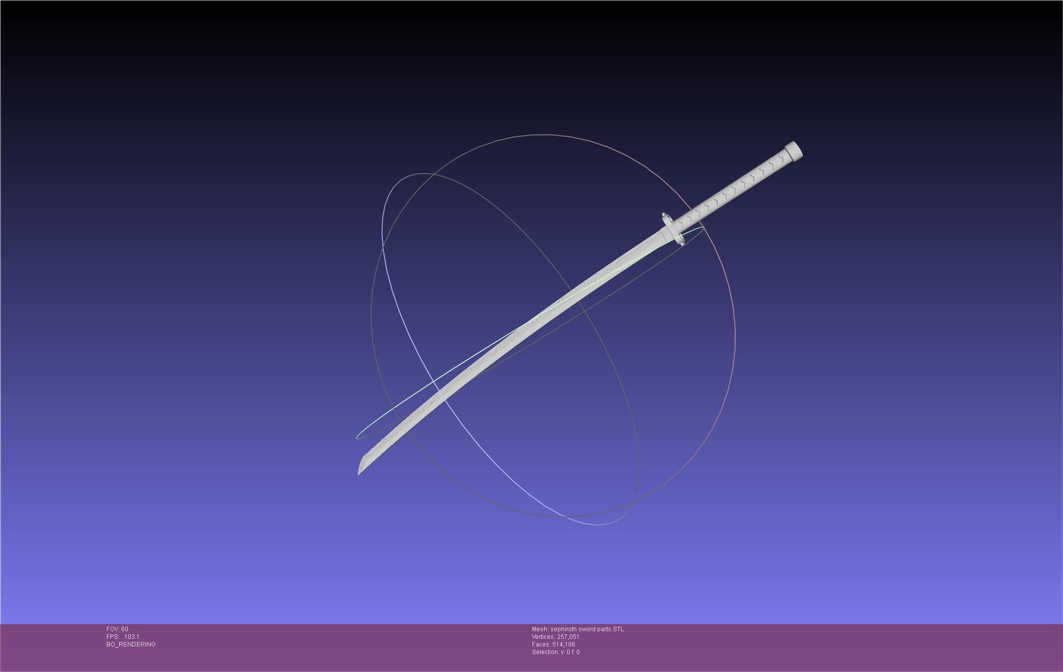 Final Fantasy VII Sephiroth Masamune Sword Printable Assembly 3D print model_34