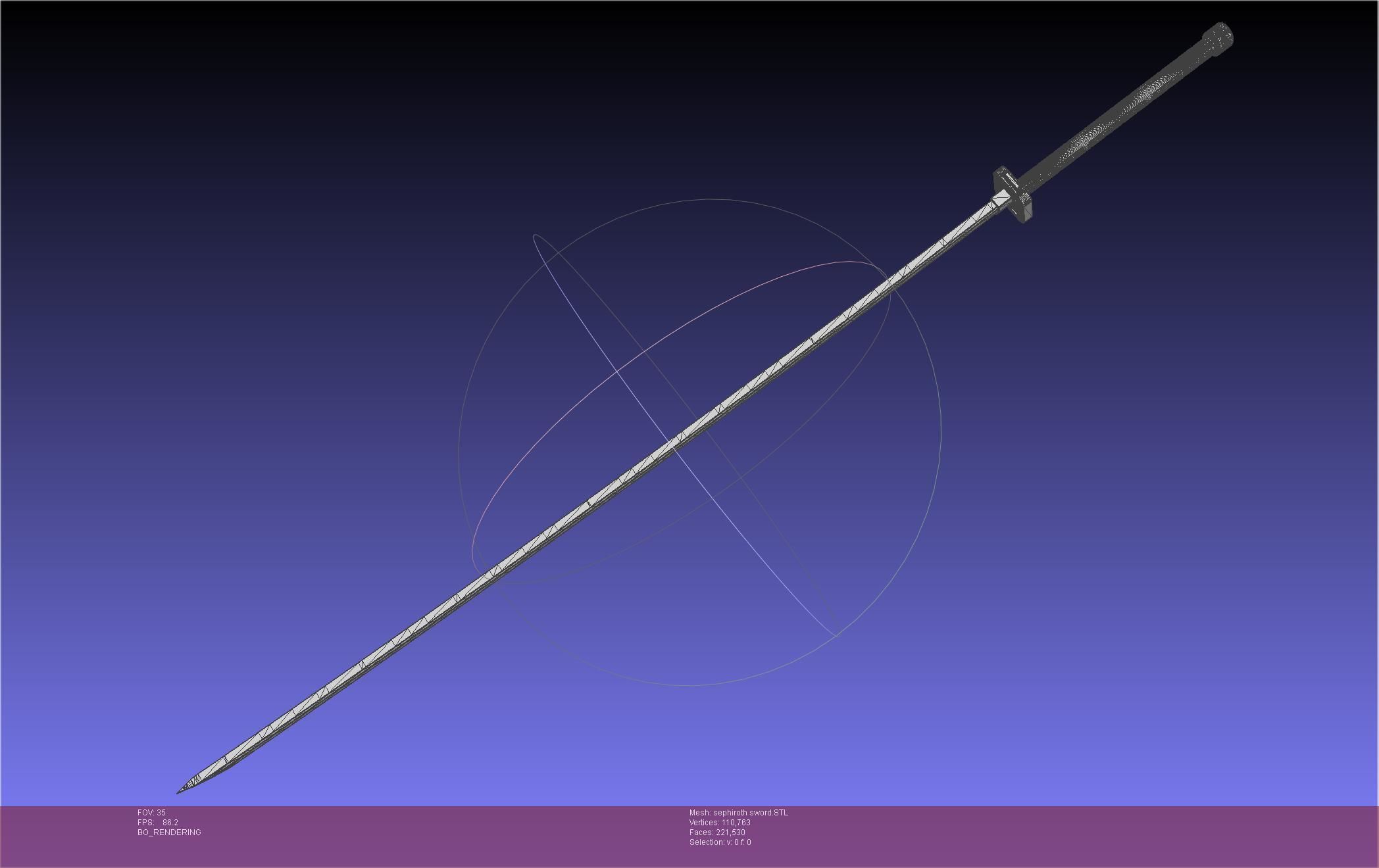 Final Fantasy VII Sephiroth Masamune Sword Printable Assembly 3D print model_29