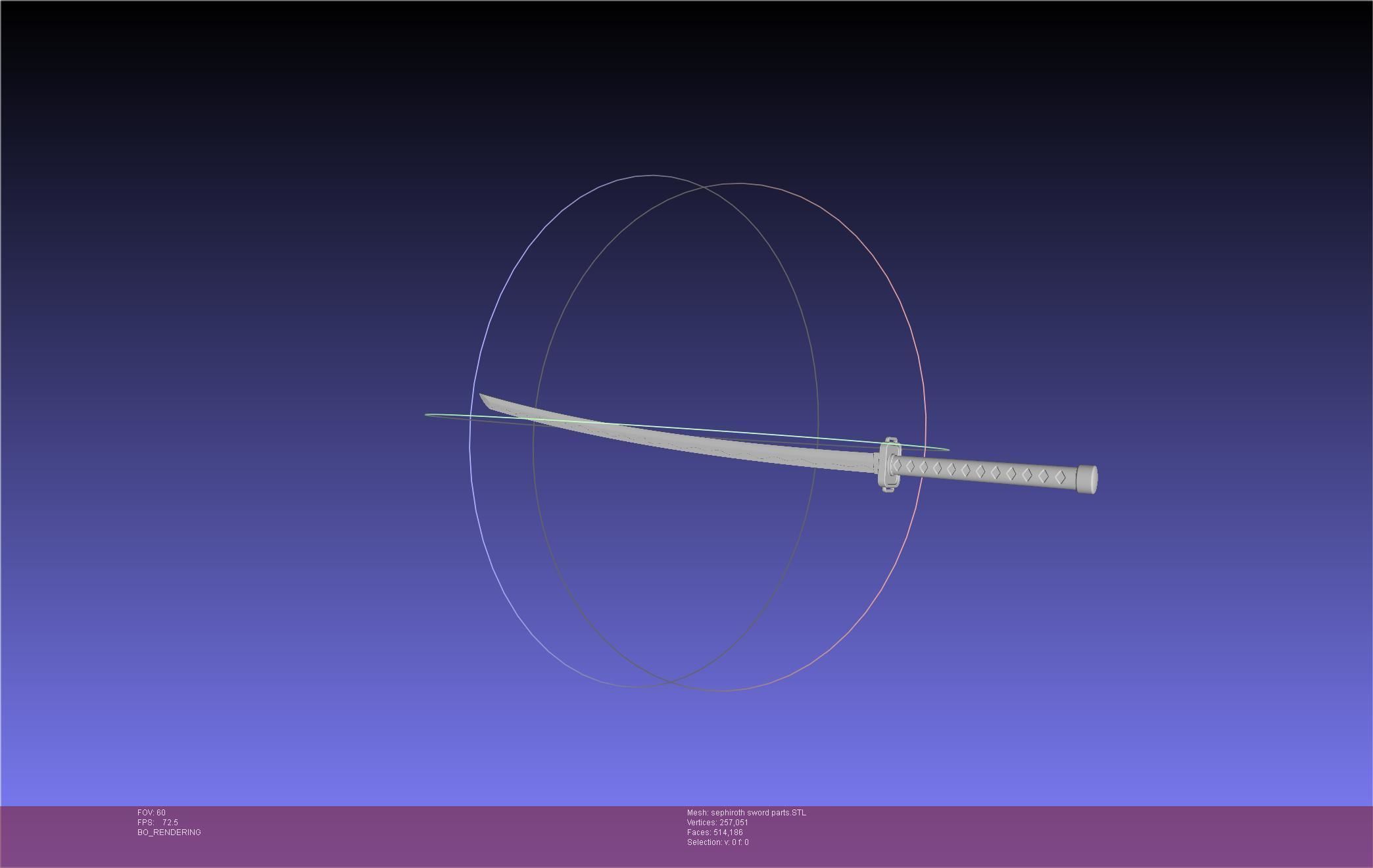 Final Fantasy VII Sephiroth Masamune Sword Printable Assembly 3D print model_30