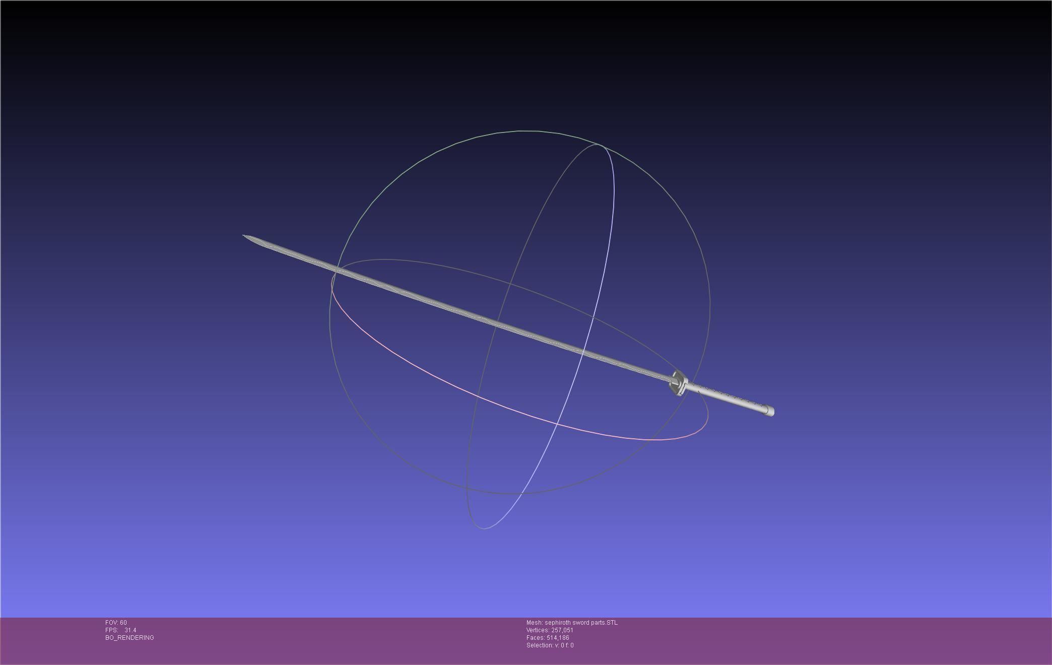 Final Fantasy VII Sephiroth Masamune Sword Printable Assembly 3D print model_31