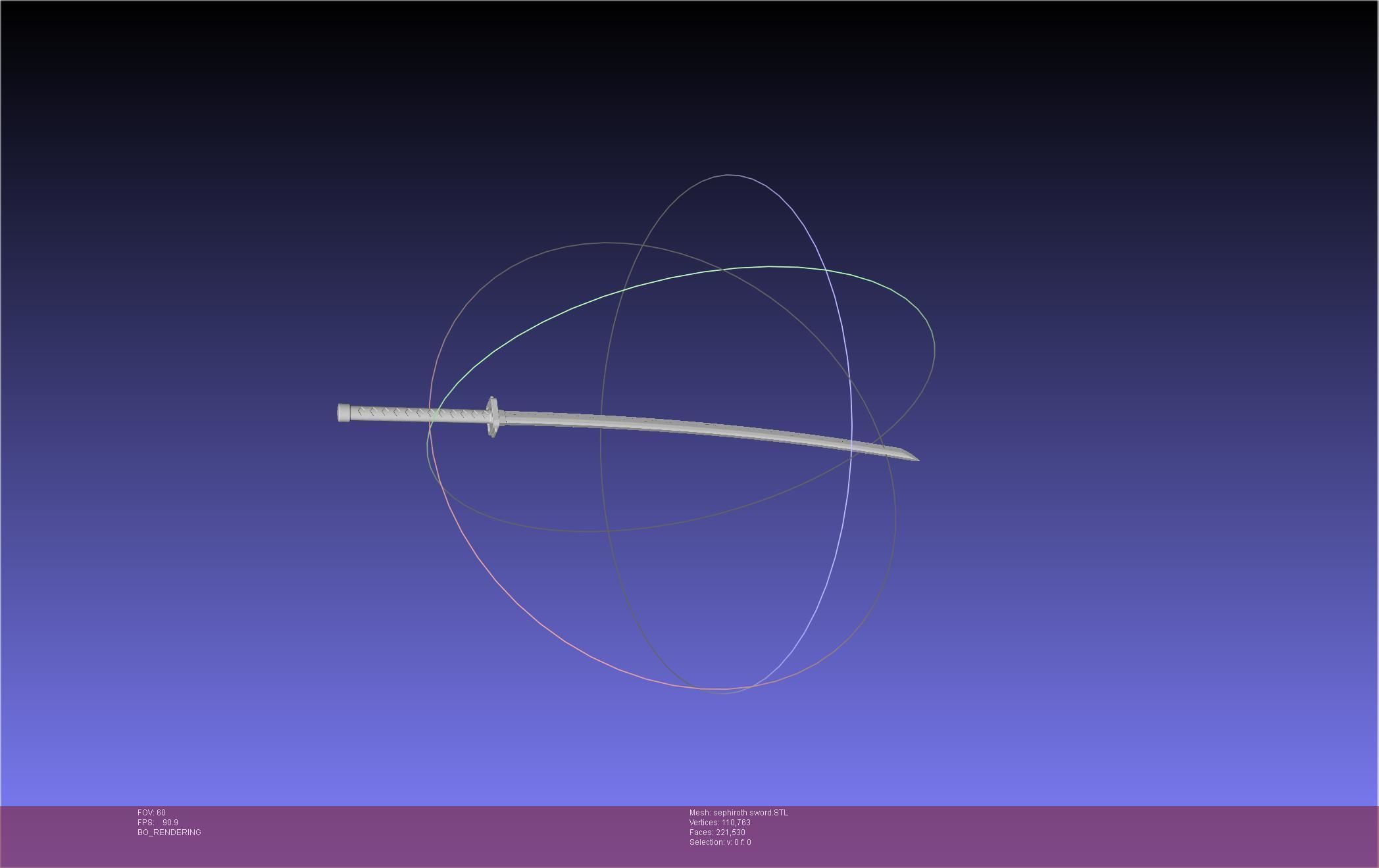 Final Fantasy VII Sephiroth Masamune Sword Printable Assembly 3D print model_7